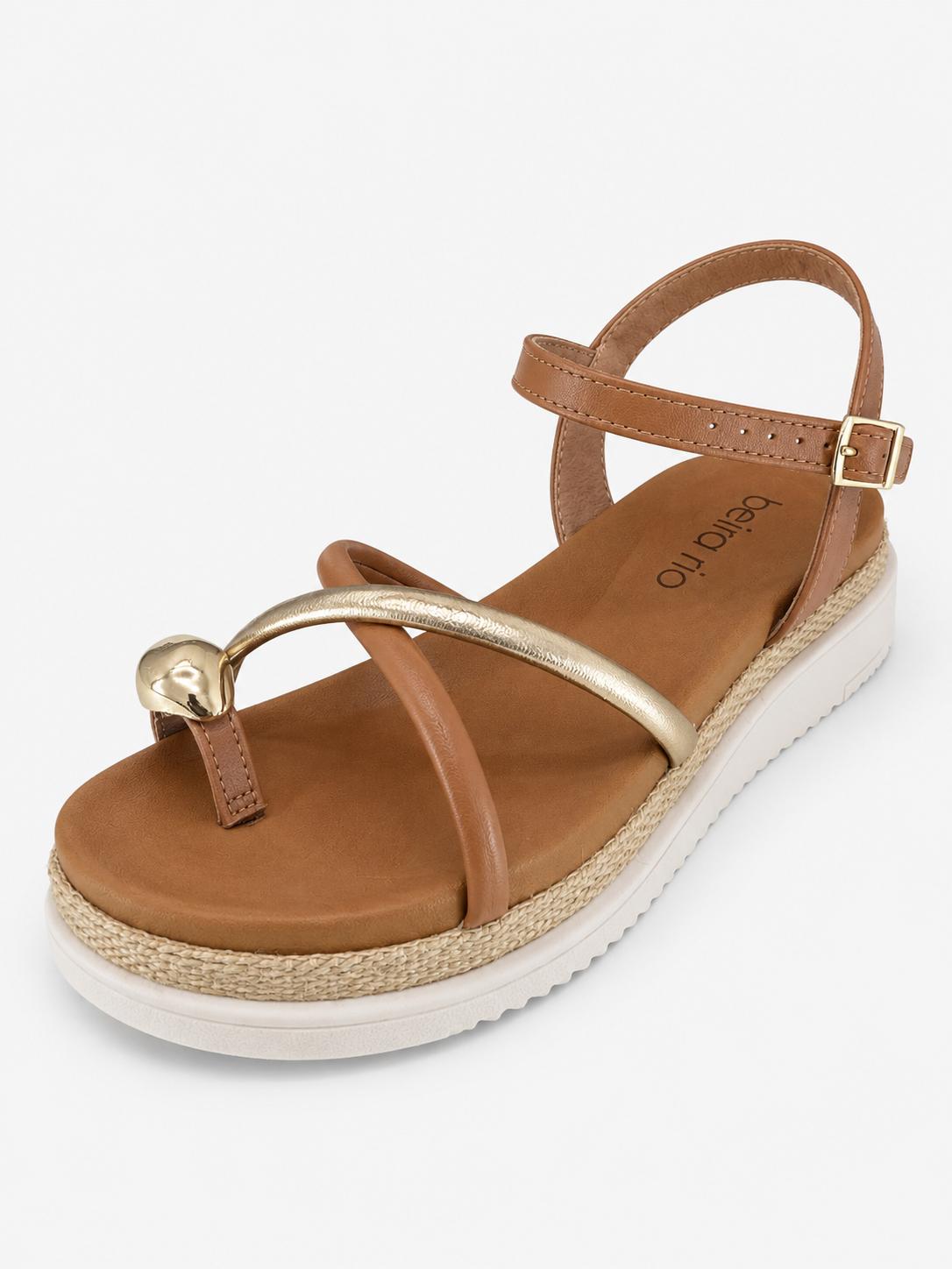 Beira Rio Sandals Camel/Gold