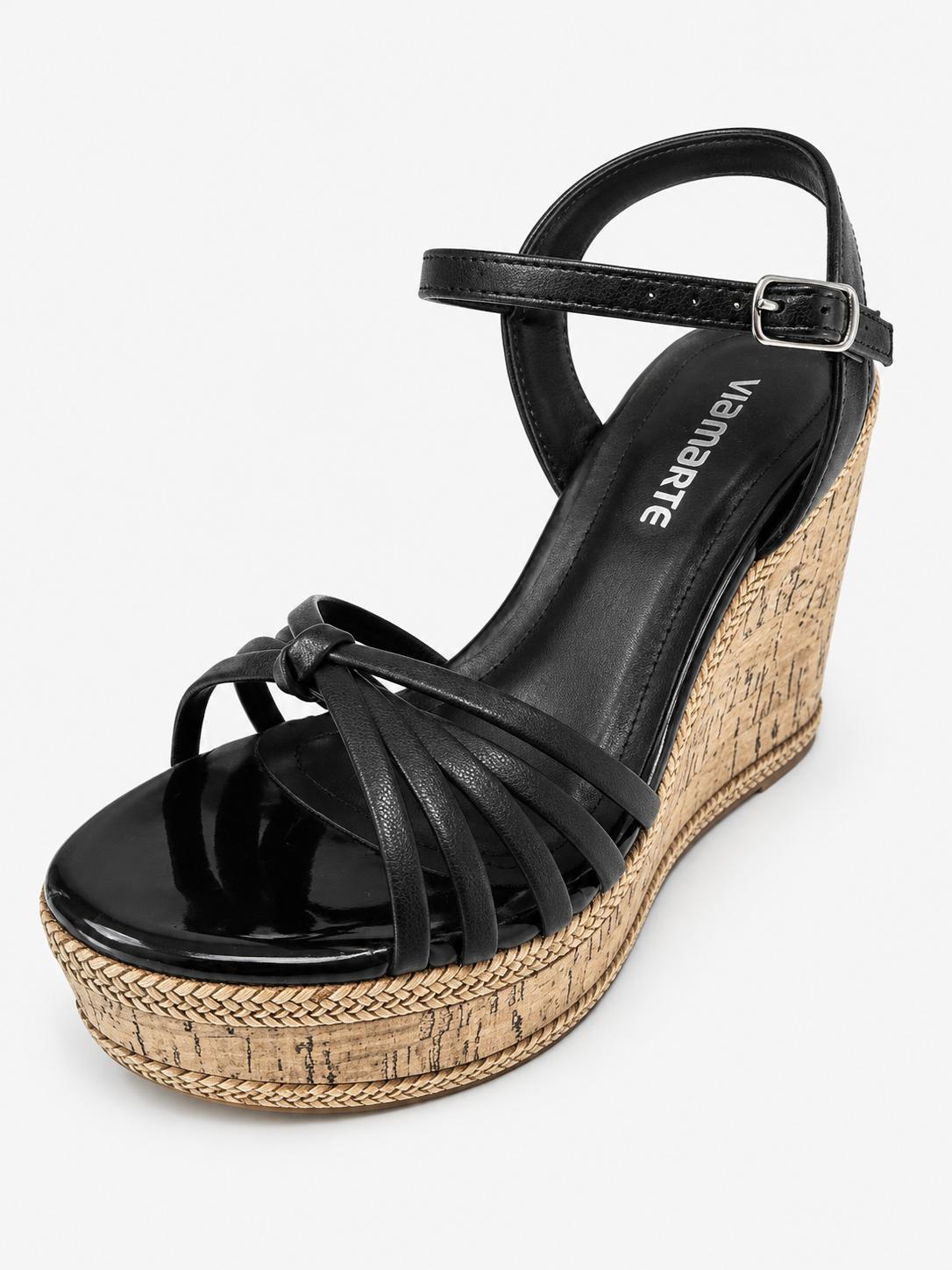 Via Marte Metal Dakar Preto Platforms