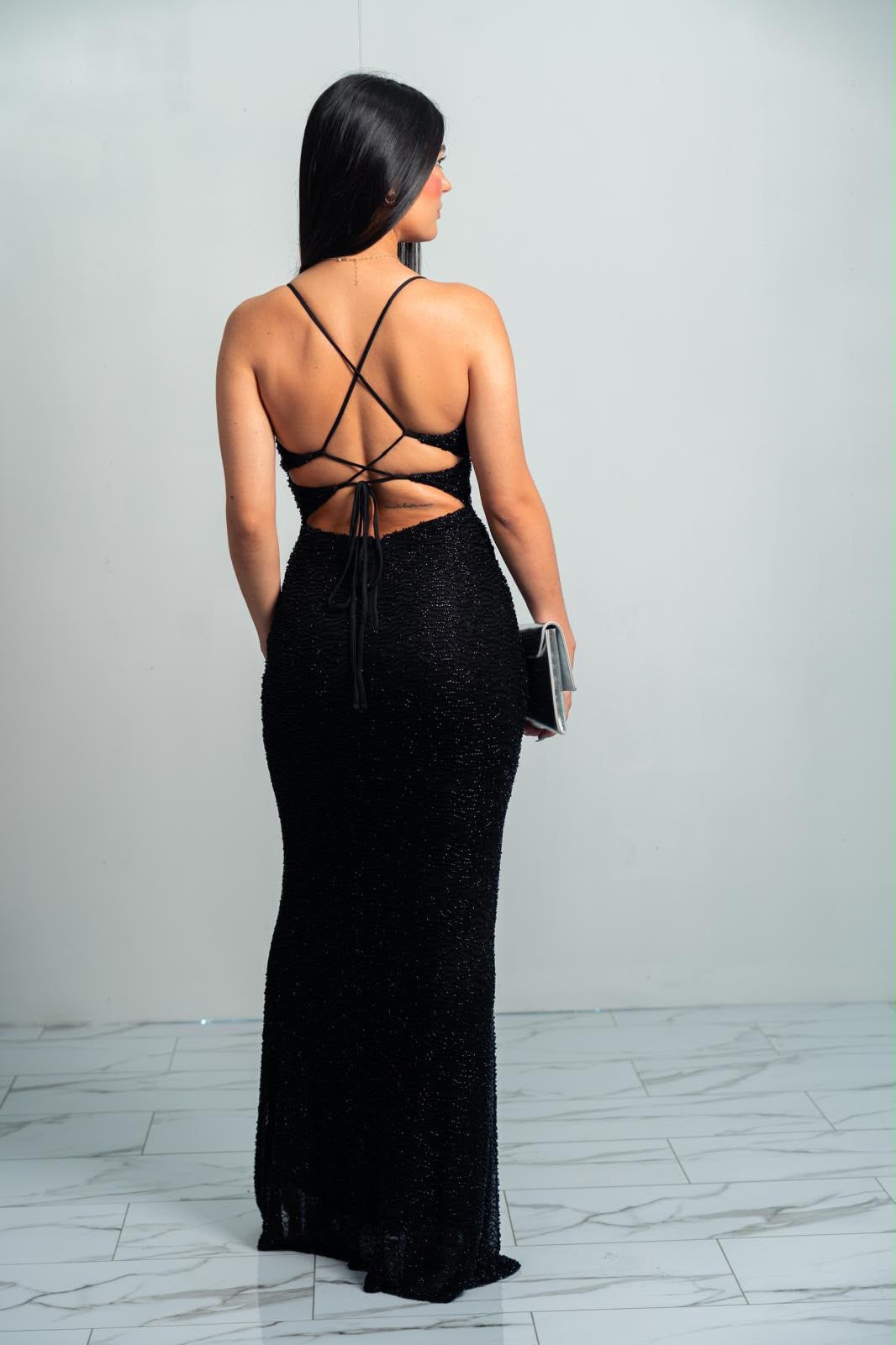 Laine Black Dress (Glitter)