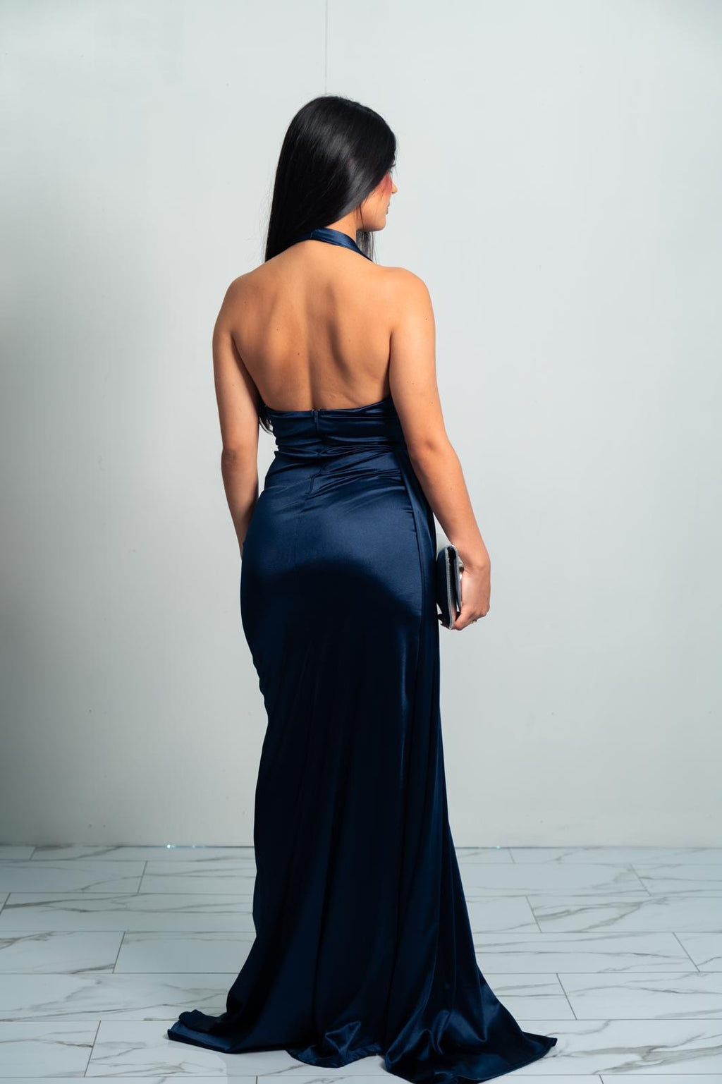 Eden Navy Satin Dress