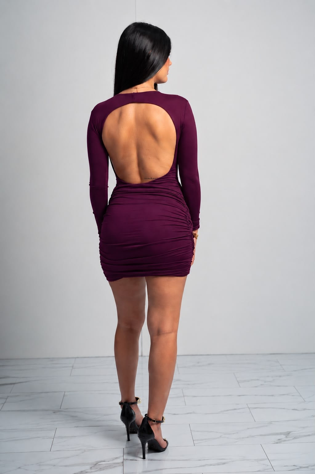 Naomi Wine Dress