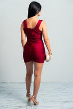 Maya Wine Short Dress