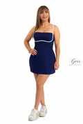 Vestido de noche azul marino Dubái