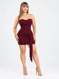 Lorena Burgundy Dress