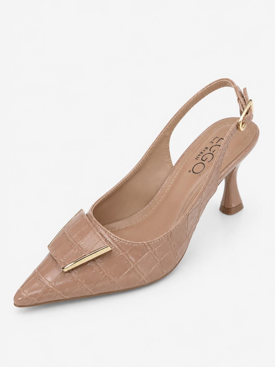 Ego Croco Caiman Preto Stiletto Size 6