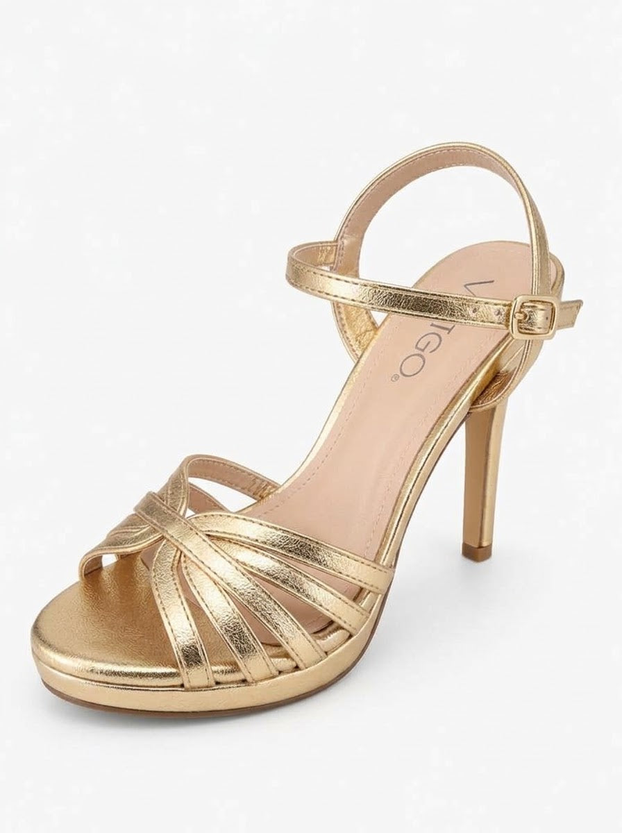 Via Ego Salinas Platform Sandals Gold