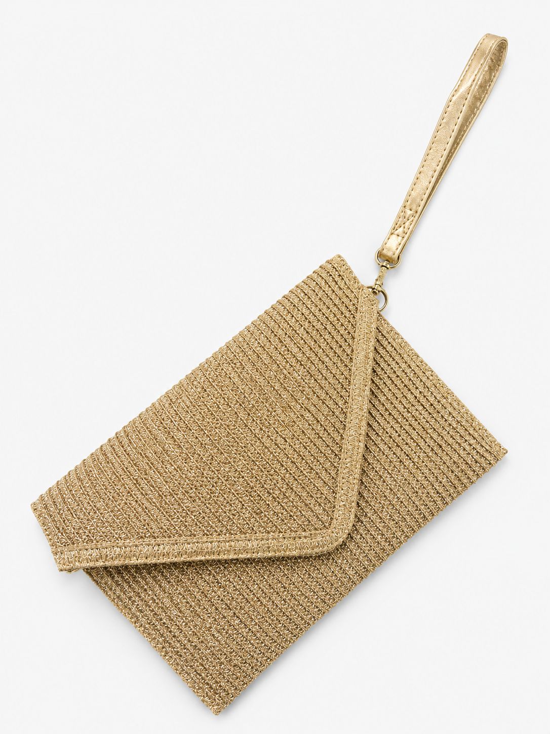 Metallic Straw Envelope Clutch