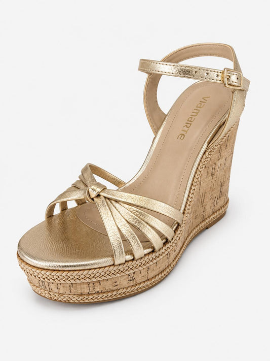 Via Marte Metal Dakar Gold Platforms Size 8