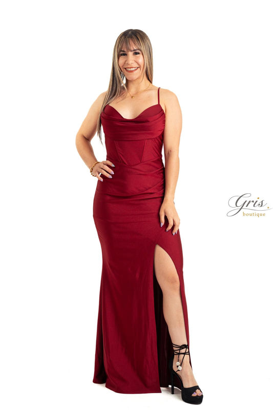 Eloise Wine Long Dress Size M